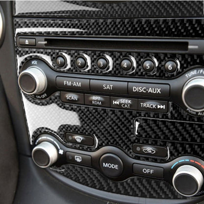 5 in 1 Car Carbon Fiber Air Conditioning Adjustment Panel Decorative Sticker for Nissan 370Z Z34 2009-, Left and Right Drive Universal, 5 in 1 Air Conditioning Adjustment Panel
