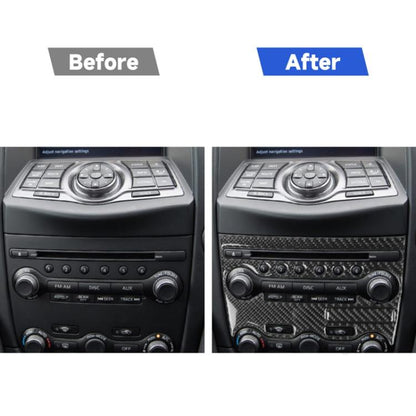 2 in 1 Car Carbon Fiber Air Conditioning Adjustment Panel Decorative Sticker for Nissan 370Z Z34 2009-, Left and Right Drive Universal, 2 in 1 Air Conditioning Adjustment Panel