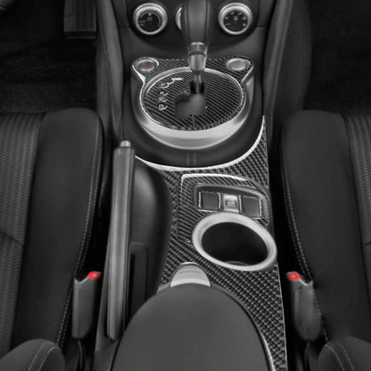 5 in 1 Car Carbon Fiber Gear Position Cup Holder Panel Decorative Sticker for Nissan 370Z Z34 2009-, Left Drive, Gear Position Cup Holder Panel Left Drive