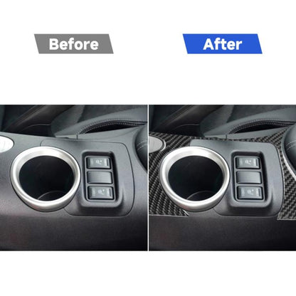 Car Carbon Fiber Cup Holder Panel Decorative Sticker for Nissan 370Z Z34 2009-, Left and Right Drive Universal, Cup Holder Panel