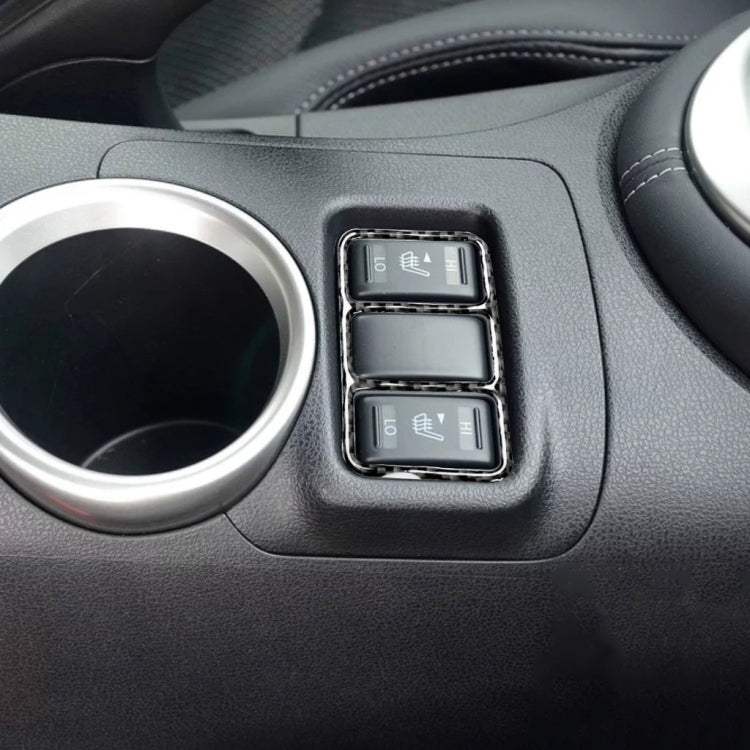 Car Carbon Fiber Central Control Heating Button Frame Decorative Sticker for Nissan 370Z Z34 2009-, Left and Right Drive Universal, Central Control Heating Button Frame