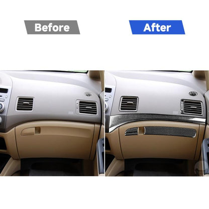 8 in 1 Car Carbon Fiber Front Passenger Seat Dashboard Decorative Sticker for Honda Civic 8th Generation 2006-2011, Left Drive, Front Passenger Seat Dashboard, Left Drive