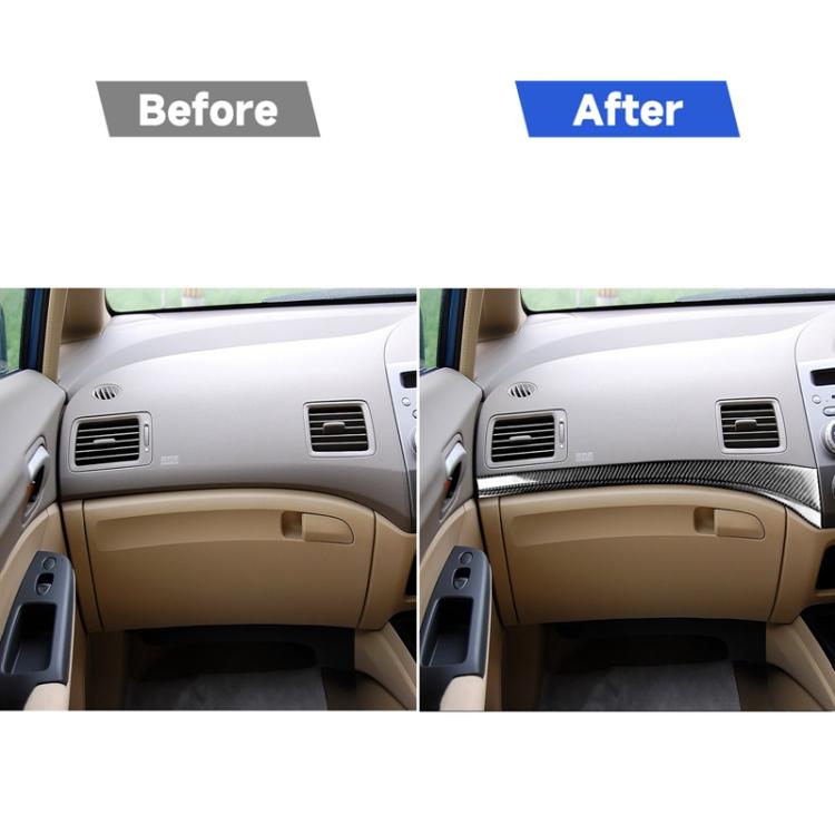2 in 1 Car Carbon Fiber Front Passenger Seat Decorative Stripe for Honda Civic 8th Generation 2006-2011, Right Drive, Front Passenger Seat, Right Drive