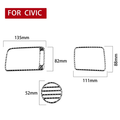 3 in 1 Car Carbon Fiber Front Passenger Seat Air Outlet Decorative Sticker for Honda Civic 8th Generation 2006-2011, Right Drive, Front Passenger Seat Air Outlet, Right Drive
