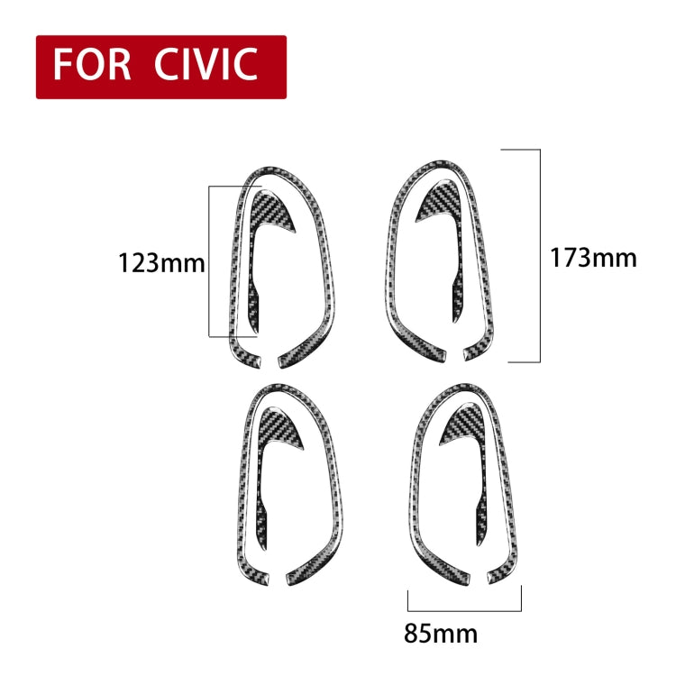 8 in 1 Car Carbon Door Handle Decorative Sticker for Honda Civic 8th Generation 2006-2011, Left and Right Drive Universal, Door Handle