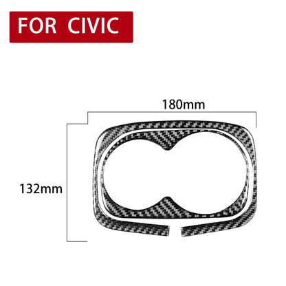 2 in 1 Car Carbon Fiber Rear Water Cup Holder Panel Decorative Sticker for Honda Civic 8th Generation 2006-2011, Left and Right Drive Universal, Rear Water Cup Holder Panel