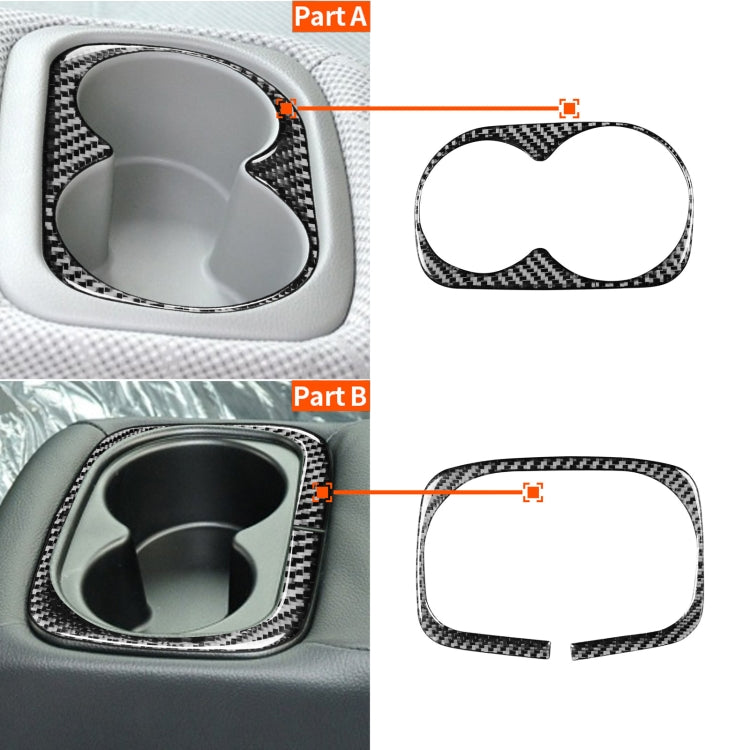 2 in 1 Car Carbon Fiber Rear Water Cup Holder Panel Decorative Sticker for Honda Civic 8th Generation 2006-2011, Left and Right Drive Universal, Rear Water Cup Holder Panel