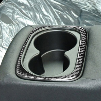 Car Carbon Fiber Rear Water Cup Holder Frame Decorative Sticker for Honda Civic 8th Generation 2006-2011, Left and Right Drive Universal, Rear Water Cup Holder Frame