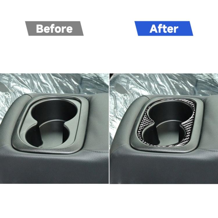 Car Carbon Fiber Rear Water Cup Holder Decorative Sticker for Honda Civic 8th Generation 2006-2011, Left and Right Drive Universal, Rear Water Cup Holder