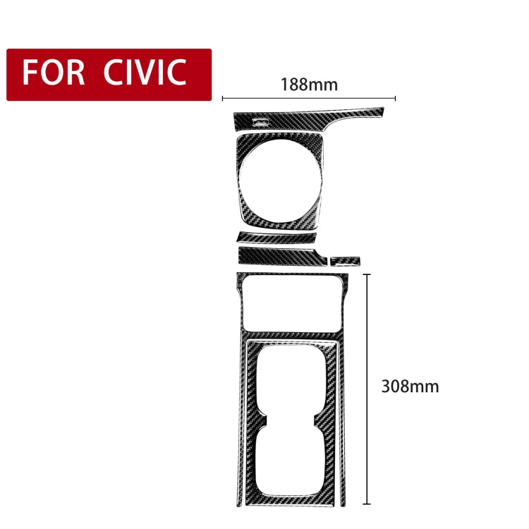7 in 1 Car Carbon Fiber Manual Gear + Water Cup Holder Decorative Sticker for Honda Civic 8th Generation 2006-2011, Right Drive, Manual Gear + Water Cup Holder, Right Drive