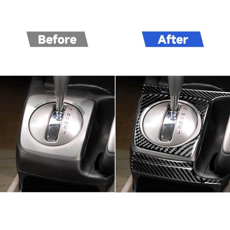 7 in 1 Car Carbon Fiber Manual Gear + Water Cup Holder Decorative Sticker for Honda Civic 8th Generation 2006-2011, Right Drive, Manual Gear + Water Cup Holder, Right Drive