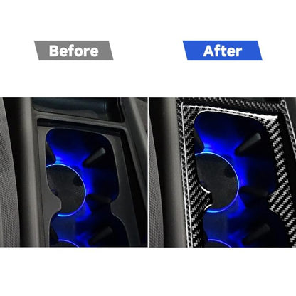 2 in 1 Car Carbon Fiber Water Cup Holder Panel Decorative Sticker for Honda Civic 8th Generation 2006-2011, Left and Right Drive Universal, Water Cup Holder Panel
