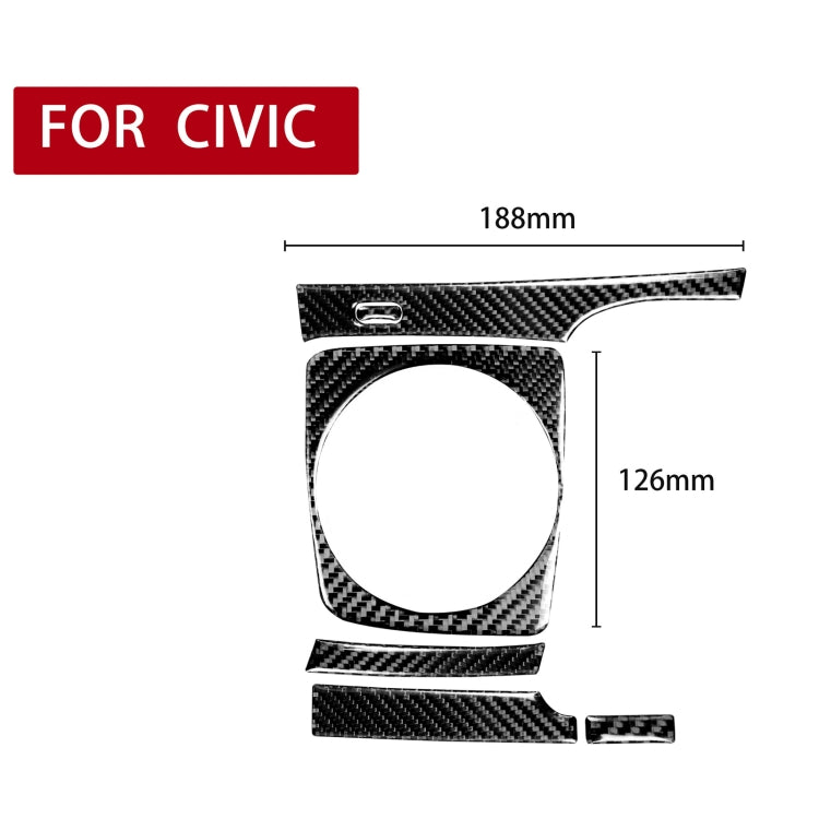 5 in 1 Car Carbon Fiber Manual Gear Panel Set Decorative Sticker for Honda Civic 8th Generation 2006-2011, Right Drive, Manual Gear Panel Set , Right Drive
