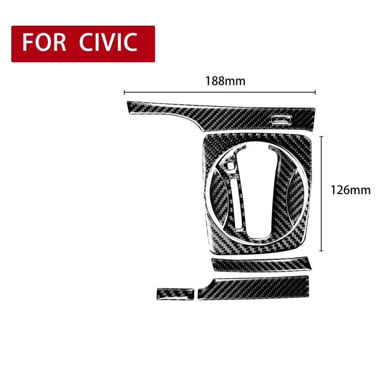 8 in 1 Car Carbon Fiber Automatic Gear Panel Set Decorative Sticker for Honda Civic 8th Generation 2006-2011, Left Drive, Automatic Gear Panel Set, Left Drive