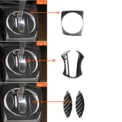 4 in 1 Car Carbon Fiber Automatic Gear Set Decorative Sticker for Honda Civic 8th Generation 2006-2011, Left Drive, Automatic Gear Set, Left Drive