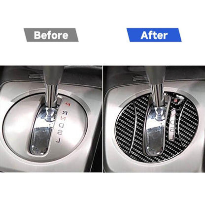 3 in 1 Car Carbon Fiber Automatic Gear Decorative Sticker for Honda Civic 8th Generation 2006-2011, Right Drive, Automatic Gear, Right Drive
