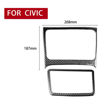 2 in 1 Car Carbon Fiber Storage Box Decorative Sticker for Honda Civic 8th Generation 2006-2011, Left Drive, Storage Box, Left Drive