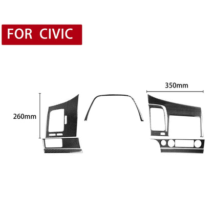7 in 1 Car Carbon Fiber Instrument Panel Set Decorative Sticker for Honda Civic 8th Generation 2006-2011, Left Drive, Instrument Panel Set