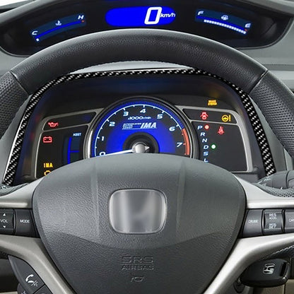 Car Carbon Fiber Upper Part of Speedometer Decorative Sticker for Honda Civic 8th Generation 2006-2011, Left and Right Drive Universal, Upper Part of Speedometer