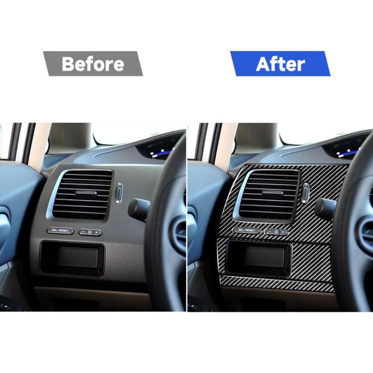 3 in 1 Car Carbon Fiber Driver Seat Left Side Panel Decorative Sticker for Honda Civic 8th Generation 2006-2011, Left Drive, Driver Seat Left Side Panel