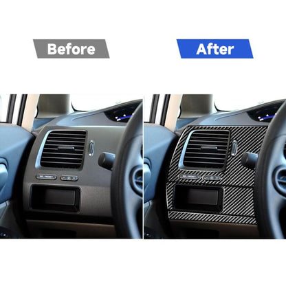 3 in 1 Car Carbon Fiber Driver Seat Left Side Panel Decorative Sticker for Honda Civic 8th Generation 2006-2011, Left Drive, Driver Seat Left Side Panel