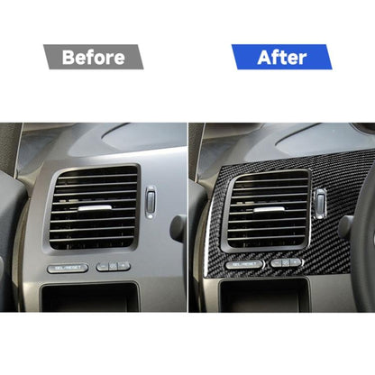 2 in 1 Car Carbon Fiber Driver Seat Left Side Air Outlet + Navigation Panel Decorative Sticker for Honda Civic 8th Generation 2006-2011, Left Drive, Driver Seat Left Side Air Outlet + Navigation Panel, Left Drive
