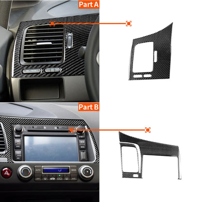 2 in 1 Car Carbon Fiber Driver Seat Left Side Air Outlet + Navigation Panel Decorative Sticker for Honda Civic 8th Generation 2006-2011, Left Drive, Driver Seat Left Side Air Outlet + Navigation Panel, Left Drive