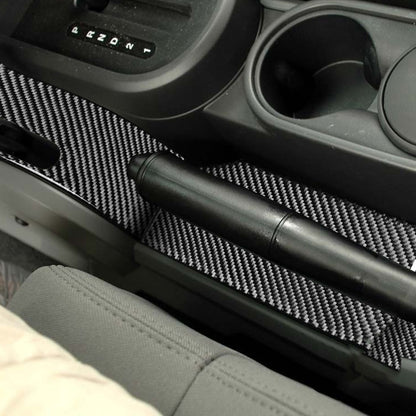 3 in 1 Car Carbon Fiber Gear Console Decorative Sticker for Jeep Wrangler JK 2007-2010, Left Drive , Gear Console