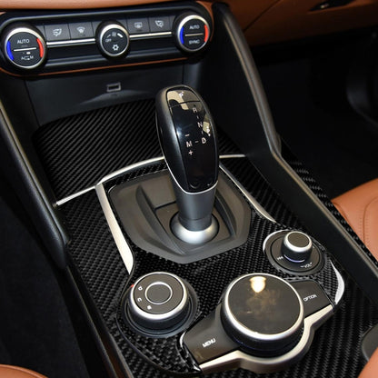 4 in 1 Car Carbon Fiber Gear Frame Panel Decorative Sticker for Alfa Romeo Giulia 2017-2019, Right Drive, Gear Frame Panel, Right Drive