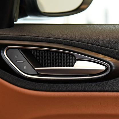 4 in 1 Car Carbon Fiber Inner Door Bowl Decorative Sticker for Alfa Romeo Giulia 2017-2019, Left and Right Drive Universal, Inner Door Bowl