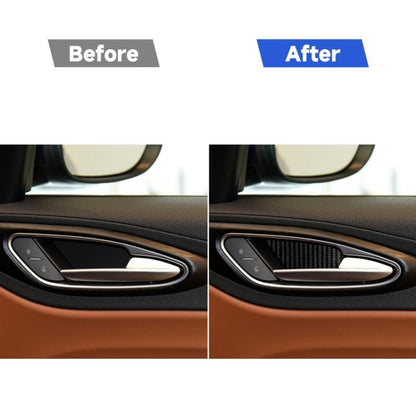 4 in 1 Car Carbon Fiber Inner Door Bowl Decorative Sticker for Alfa Romeo Giulia 2017-2019, Left and Right Drive Universal, Inner Door Bowl