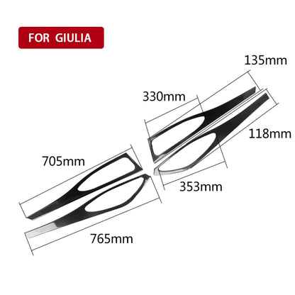 4 in 1 Car Carbon Fiber Door Decorative Sticker for Alfa Romeo Giulia 2017-2019, Left and Right Drive Universal, Door Decorative Sticker
