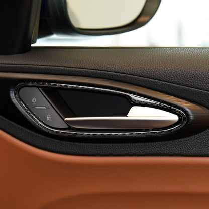 4 in 1 Car Carbon Fiber Inner Door Handle Decorative Sticker for Alfa Romeo Giulia 2017-2019, Left and Right Drive Universal, Inner Door Handle