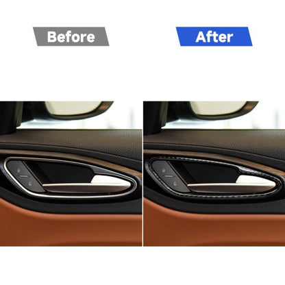 4 in 1 Car Carbon Fiber Inner Door Handle Decorative Sticker for Alfa Romeo Giulia 2017-2019, Left and Right Drive Universal, Inner Door Handle