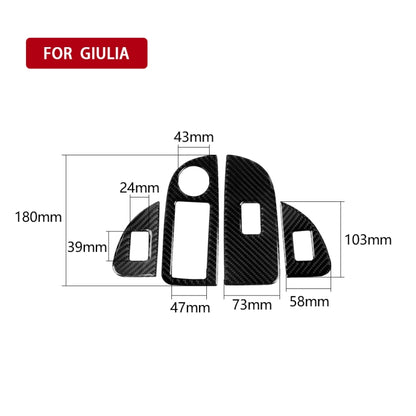 4 in 1 Car Carbon Fiber Window Button Panel Decorative Sticker for Alfa Romeo Giulia 2017-2019, Right Drive, Window Button Panel, Right Drive