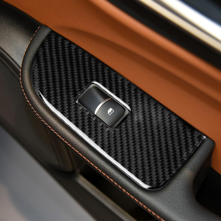4 in 1 Car Carbon Fiber Window Button Panel Decorative Sticker for Alfa Romeo Giulia 2017-2019, Left Drive, Window Button Panel, Left Drive