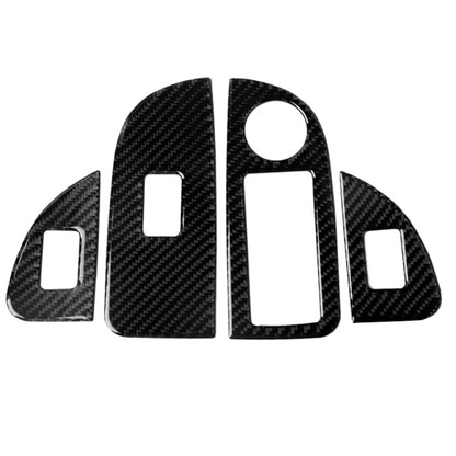 4 in 1 Car Carbon Fiber Window Button Panel Decorative Sticker for Alfa Romeo Giulia 2017-2019, Left Drive, Window Button Panel, Left Drive