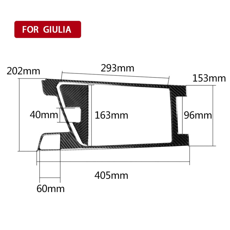 2 in 1 Car Carbon Fiber Armrest Box Decorative Sticker for Alfa Romeo Giulia 2017-2019, Left Drive, Armrest, Left Drive