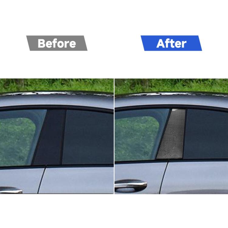 2 in 1 Car Carbon Fiber B-pillar Decorative Sticker for Mercedes-Benz CLA W117 2013-2019, Left and Right Drive Universal, B-pillar