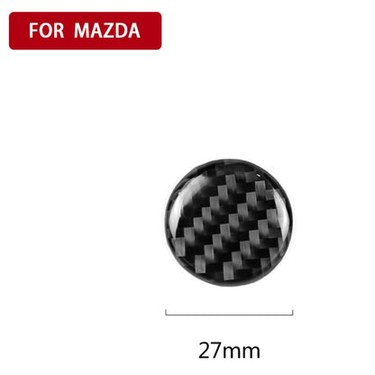 One Set Car Carbon Fiber Central Control Multimedia Knob Decorative Sticker for Mazda 3 / 6 / CX-9 / CX-5, Left and Right Drive Universal, Central Control Multimedia Knob