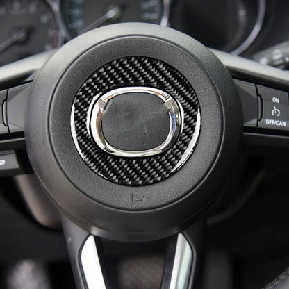 Car Carbon Fiber Steering Wheel Circle Decorative Sticker for Mazda CX-5 2017-2018, Left and Right Drive Universal, Steering Wheel Circle for CX-5