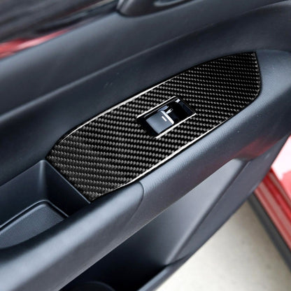 Car Carbon Fiber Window Buttons Panel Decorative Sticker for Mazda CX-5 2017-2018, Right Drive, Window Buttons Panel, Right Drive