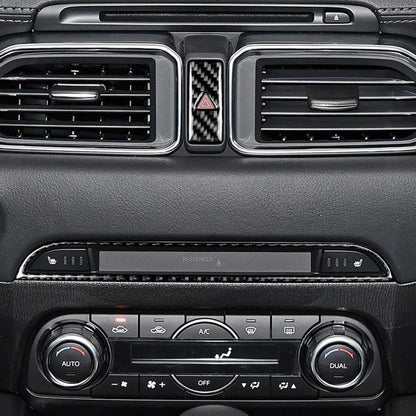Car Carbon Fiber Central Control Panel Decorative Sticker for Mazda CX-5 2017-2018, Left and Right Drive Universal, Central Control Panel