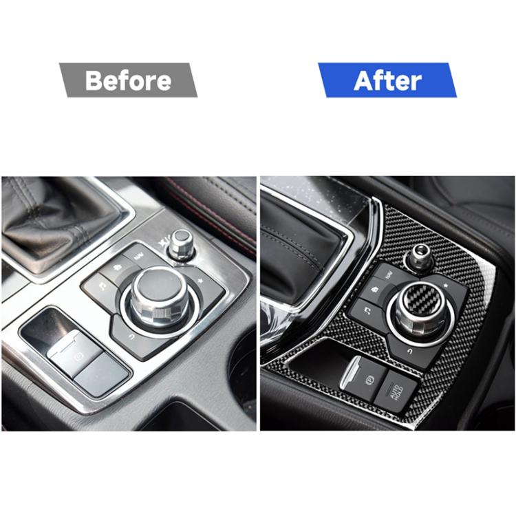 Car Carbon Fiber Electronic Handbrake Panel Decorative Sticker for Mazda CX-5 2017-2018, Left Drive, Electronic Handbrake Panel, Left Drive