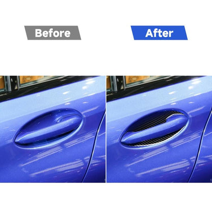 4 in 1 Car Carbon Fiber Outside Door Bowl Decorative Sticker for BMW 3 Series G20/G28/325Li/330d/335 2019-2020, Left and Right Drive Universal, Outside Door Bowl