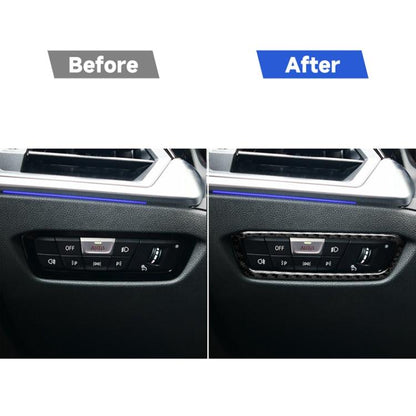 Car Carbon Fiber Headlight Adjustment Frame Decorative Sticker for BMW 3 Series G20/G28/325Li/330d/335 2019-2020, Left and Right Drive Universal, Headlight Adjustment Frame