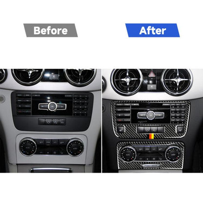 Car Carbon Fiber Air Conditioning Control Panel Decorative Sticker for Mercedes-Benz Traje Para GLK X204 300, 260, 350, 250, 220, 2013-2015, Left and Right Drive Universal, Air Conditioning Control Panel