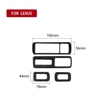 Car Carbon Fiber Window Glass Lift Decorative Sticker for Lexus RX300 / 270 / 200T / 450h 2016-2019, Left Drive, Window Glass Lift, Left Drive