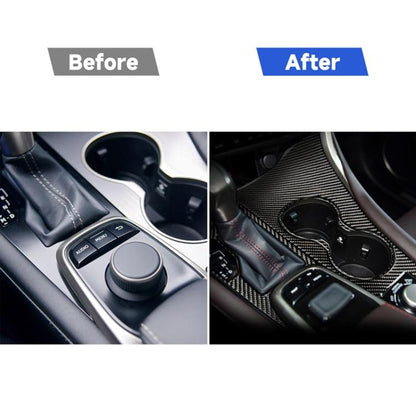 Car Carbon Fiber Gear Panel Decorative Sticker for Lexus RX300 / 270 / 200T / 450h 2016-2019, Left Drive, Gear Panel, Left Drive
