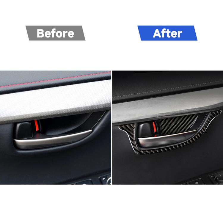 Car Carbon Fiber Inner Door Handle Decorative Sticker for Lexus NX200 / 200t / 300h 2014-2021, Left and Right Drive Universal, Inner Door Handle